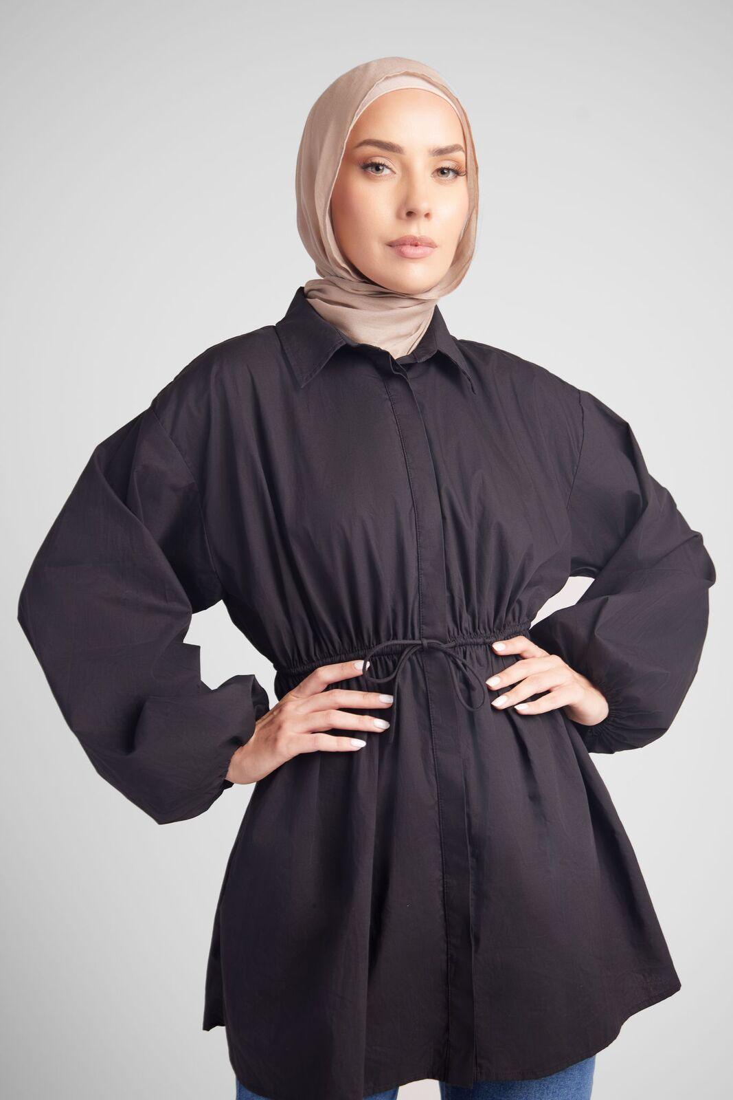 Black Drawcord Tunic