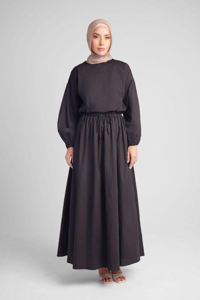 Onyx Cotton Maxi Skirt