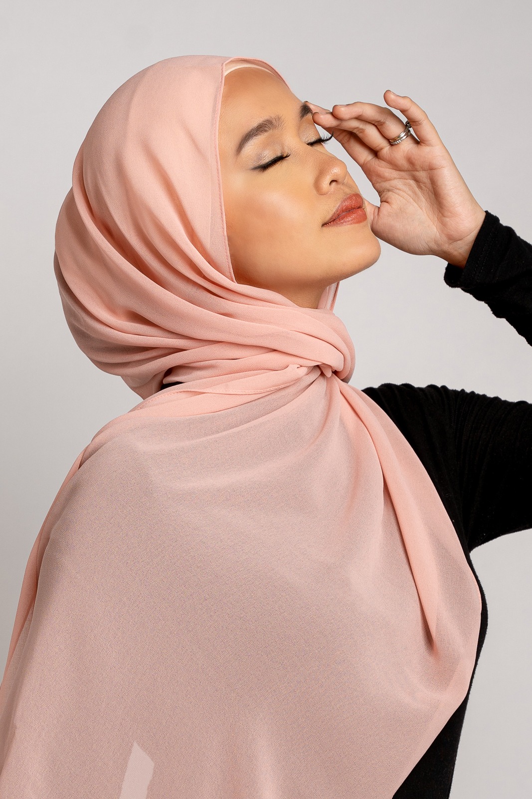 Peach Plain Hijab