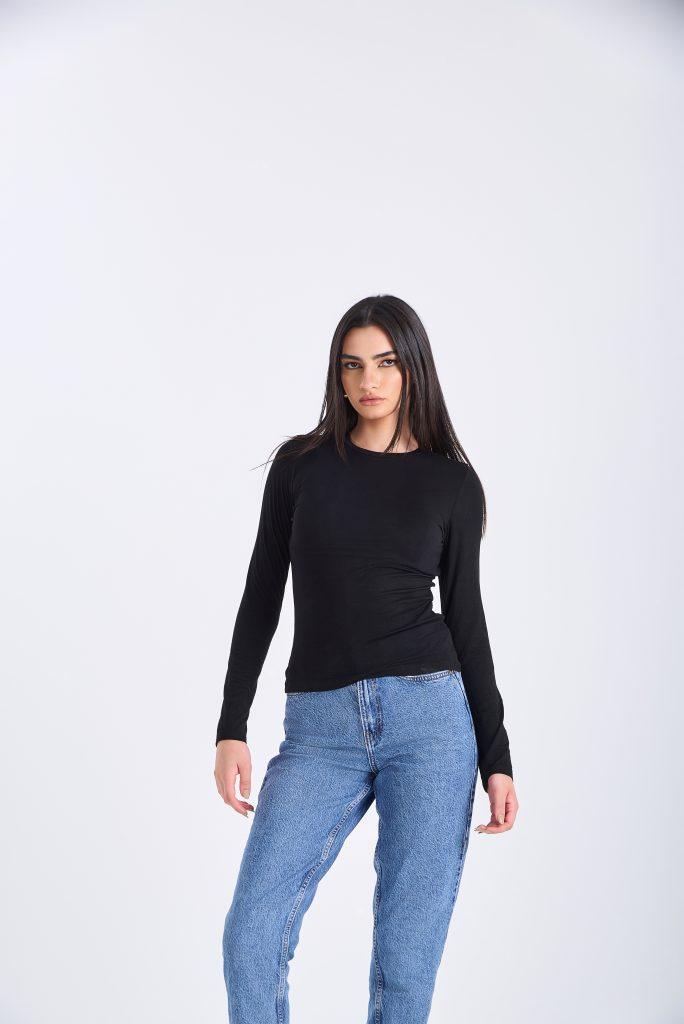 Black Cotton Body Top