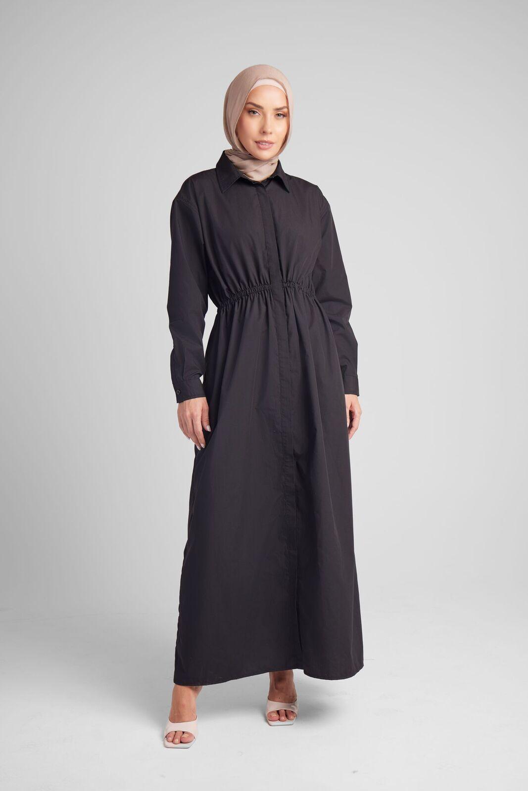 Black Relaxed Shirt Dress