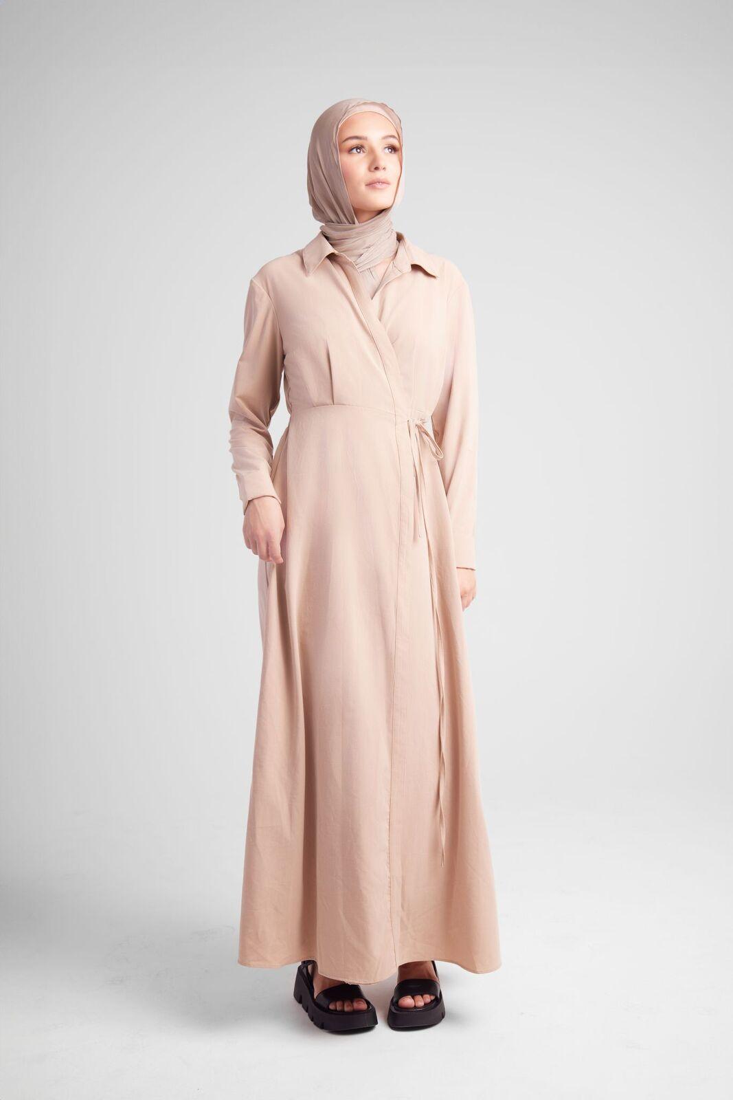 Italian Linen Wrap Shirt Dress