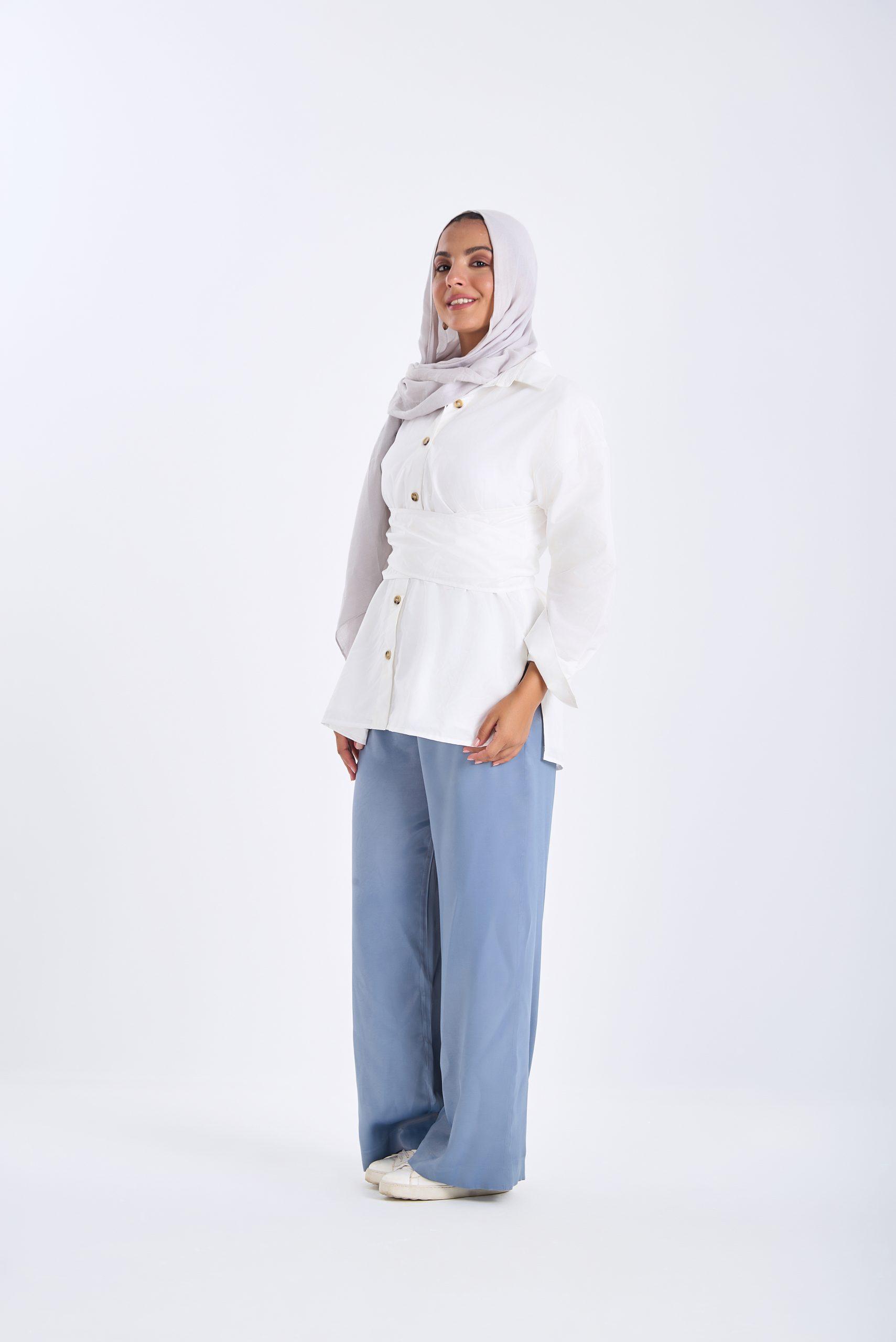 White Cotton Tie Top