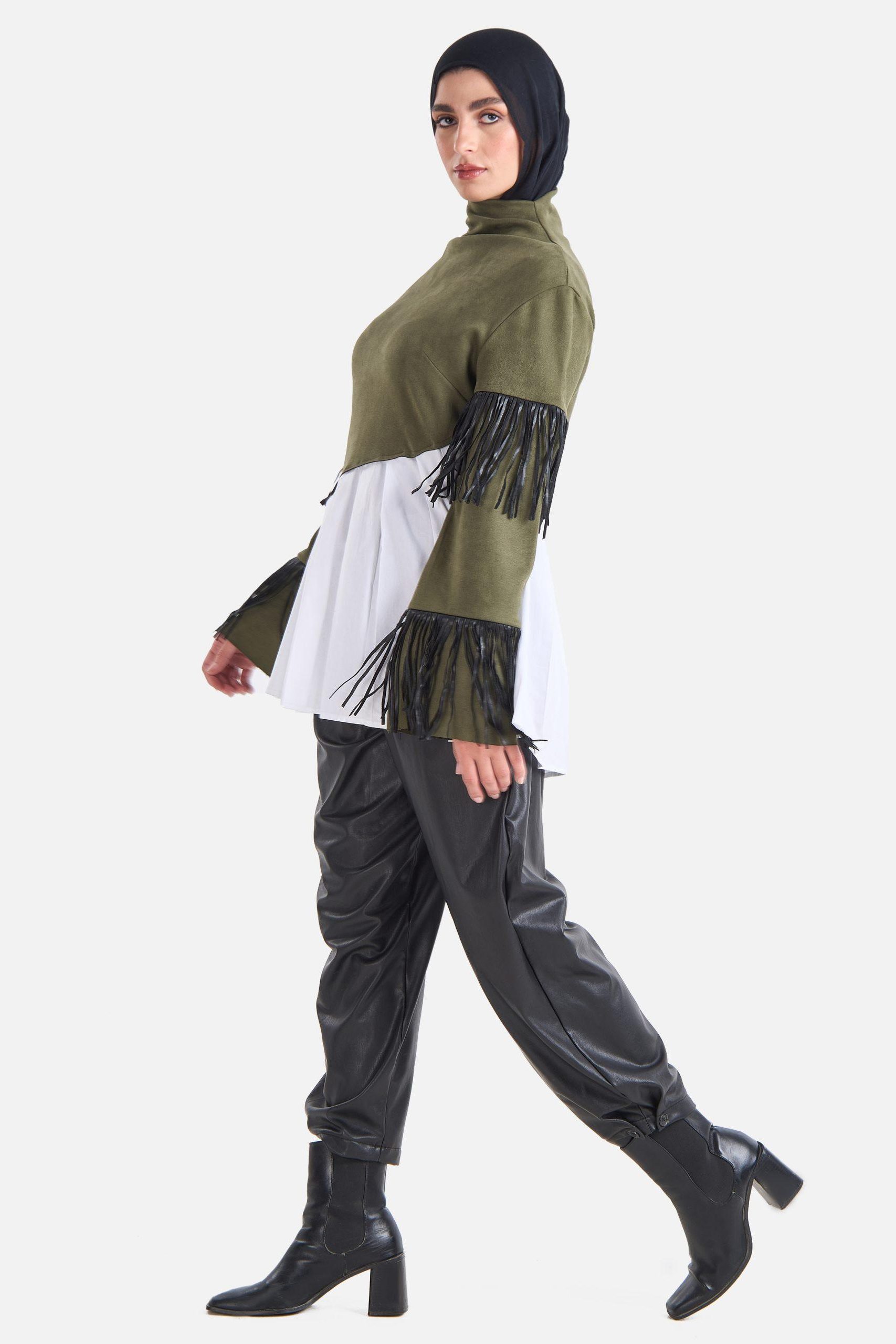 Asymmetrical Fringes Top