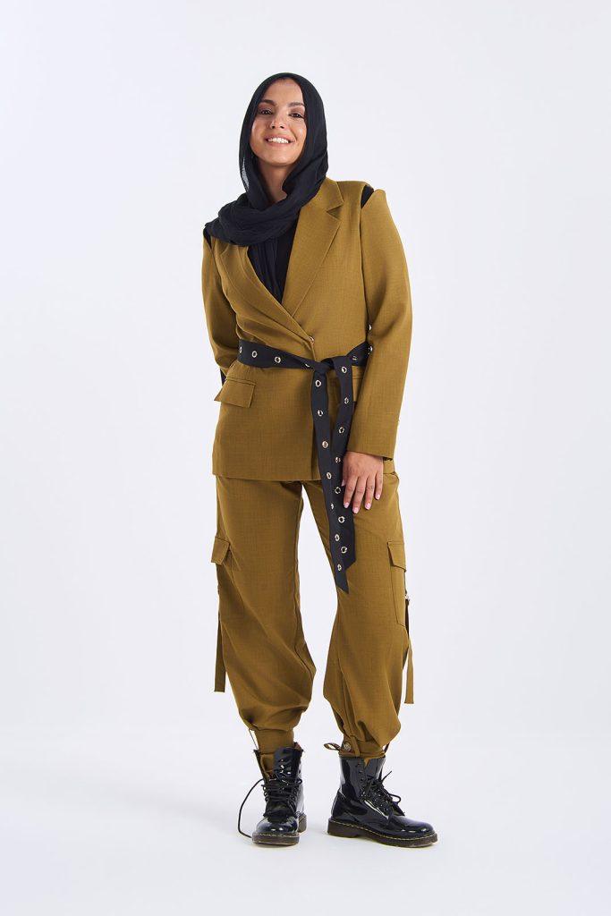 Olive Belted Blazer