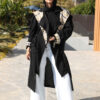 Black Trench Coat with Hoodie