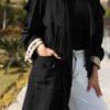 Black Trench Coat with Hoodie