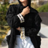 Black Trench Coat with Hoodie