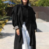 Black Trench Coat with Hoodie