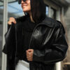 Black Funlle Neck Jacket