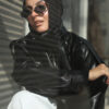 Black Funlle Neck Jacket
