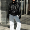 Black Funlle Neck Jacket