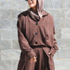Brown Pleated Pin Stripe Jacket