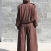 Brown Pleated Pin Stripe Jacket