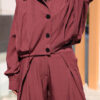 Burgundy Pleated Pin Stripe Jacket