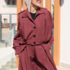 Burgundy Pleated Pin Stripe Jacket