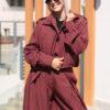 Burgundy Pleated Pin Stripe Jacket
