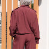 Burgundy Pleated Pin Stripe Jacket