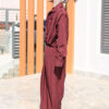 Burgundy Pleated Pin Stripe Jacket