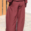 Burgundy Volume Trousers with Darts