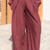 Burgundy Volume Trousers with Darts
