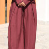Burgundy Volume Trousers with Darts