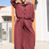 Burgundy Volume Trousers with Darts