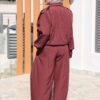 Burgundy Volume Trousers with Darts