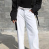 Light Blue Wide Leg Trousers with Waist Belt