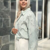 Mint Bomber Stripe Jacket