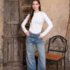 Cross Over Denim Trousers
