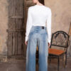 Cross Over Denim Trousers